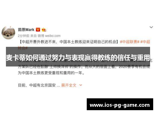 麦卡蒂如何通过努力与表现赢得教练的信任与重用 麦卡蒂如何通过努力与表现赢得教练的信任与重用